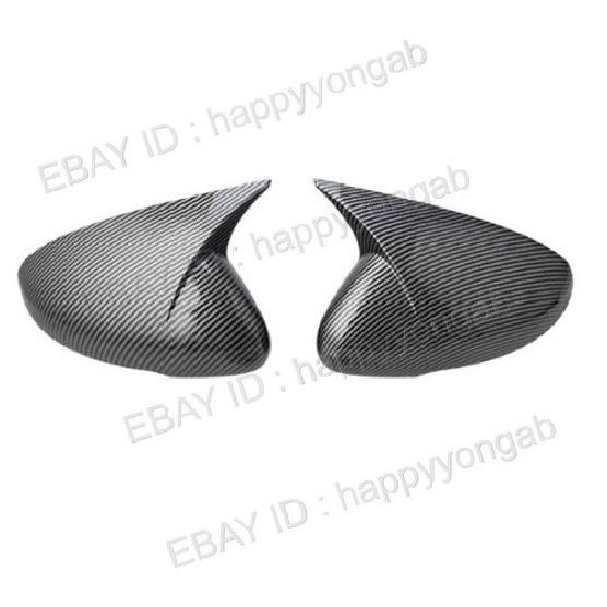 For 18-23 Kia Stinger Carbon Fiber Look Rearview Mirror Cover Trim Overlay Horn