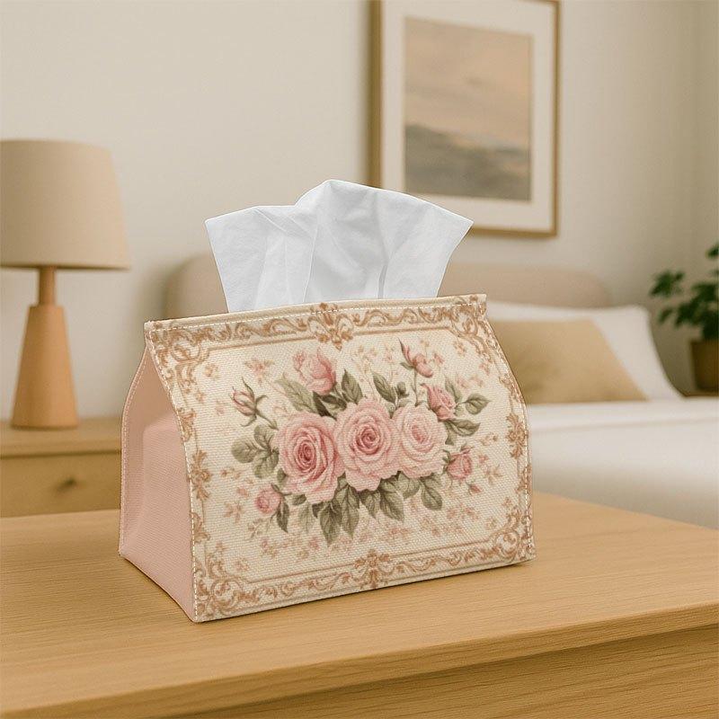1pc Retro Victorian Floral Tissue Box Holder - Rose Frame Style, Party Tissue Box, Versatile for Kitchen & Dining, Coffee Table, And Dining Table, Stu