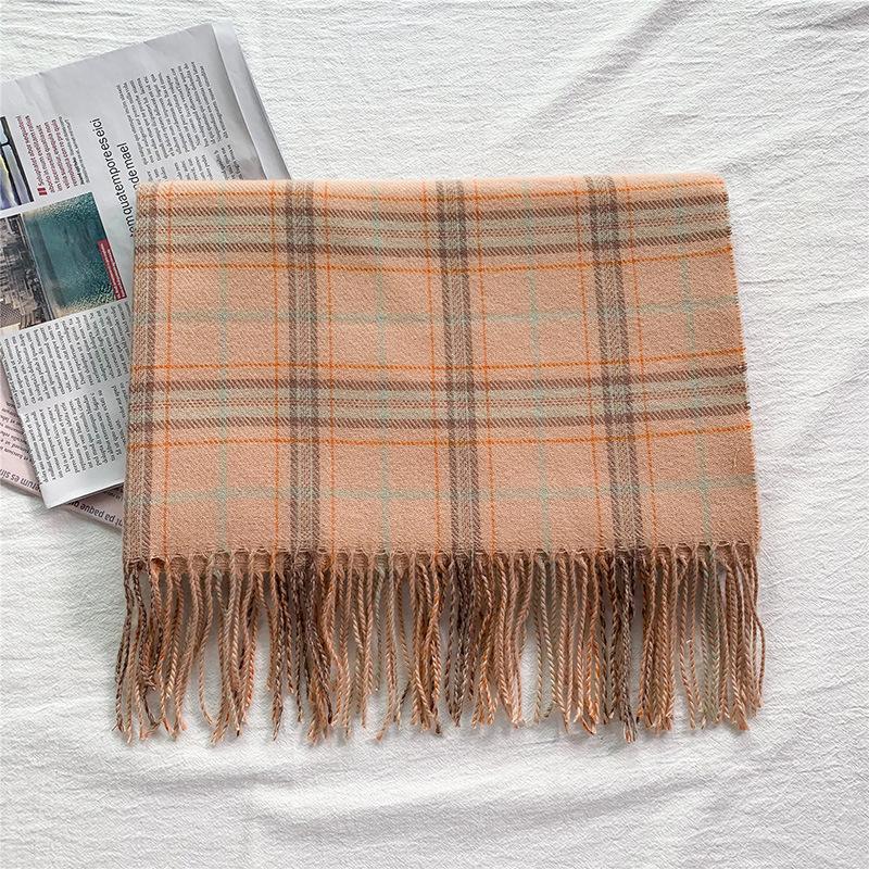 2025 New Winter Checkered Cashmere Scarf Thickened Shawl Scarf Women Thousand Bird Grid Scarf