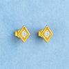 geometric Stud Earrings - Sterling Silver Gold Plated