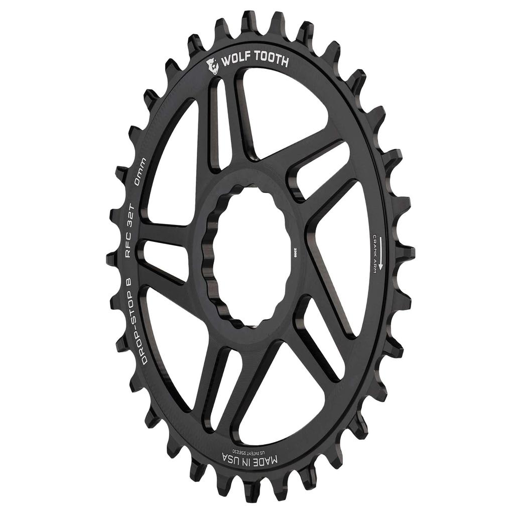 Wolf Tooth Direct Mount Chainring for Race Face Cinch B 32T 0mm Offset Drop-Stop
