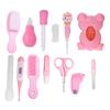 13pcs Set Plastic Infant Baby Grooming Tool Healthcare Cleaning Tool(Pink)