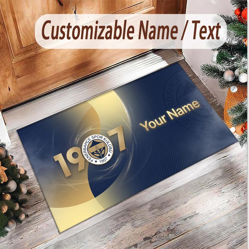 Personalized Crystal Velvet Carpet Fenerbahçe FC Pattern Non Slip Floor Rug