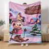 1pc Minnie Mouse Christmas blanket Lightweight Flannel Throw for Sofa Bed Travel Camping Livingroom Office Couch Chair