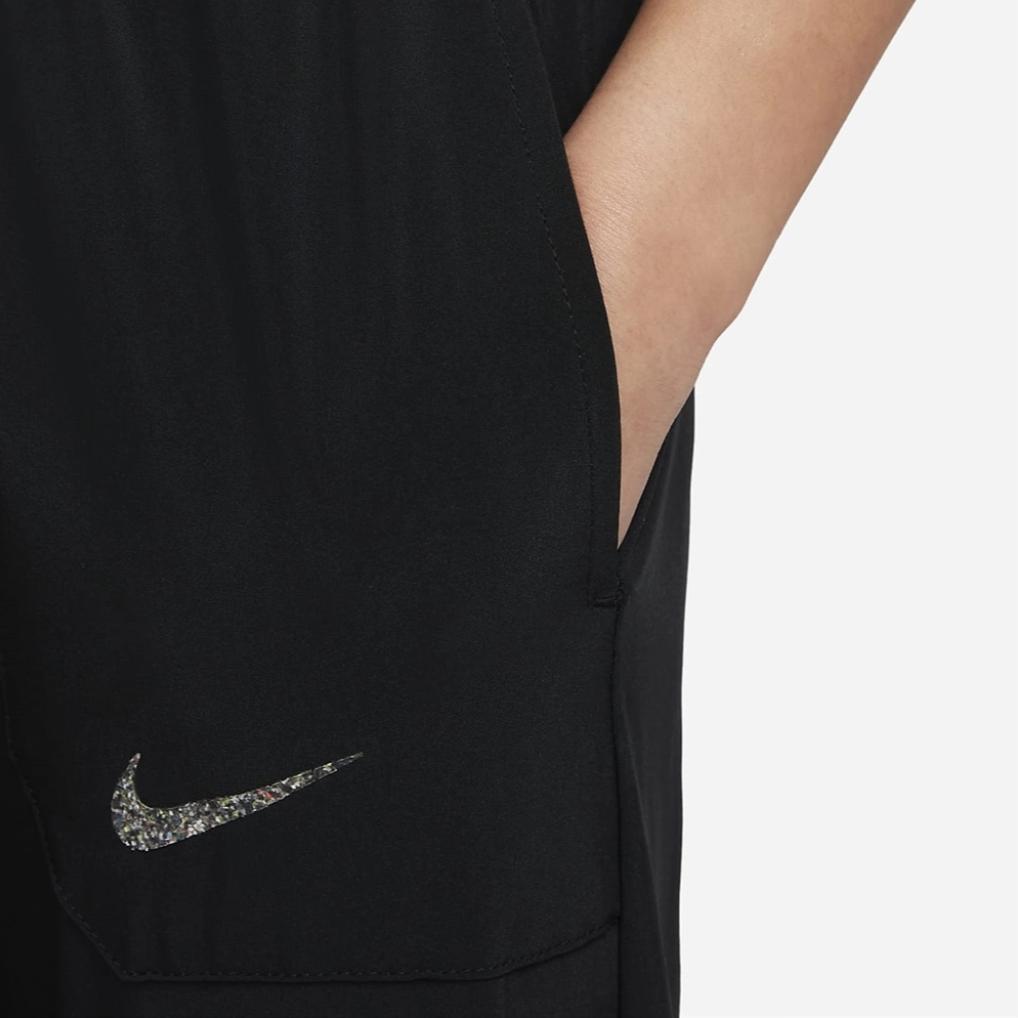 Nike Kids Logo Print High Waist Straight Leg Casual Pants Kids Bottoms Black DN2218-010