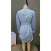 Women's long-sleeved POLO collar sexy side drawstring shirt dress
