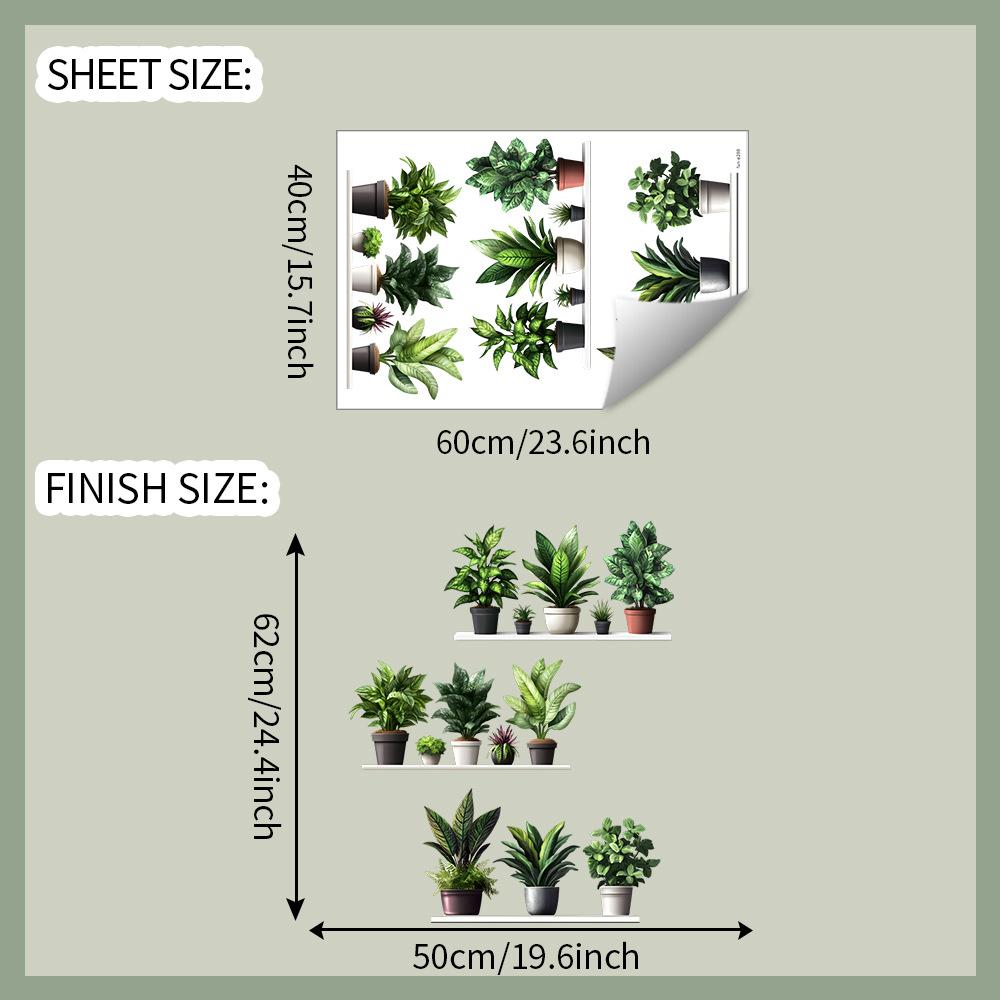 

Окрашенное зеленое растение Комнатные растения Спальня Гостиная Дом Фон для стены Украшение Декоративные наклейки на стену