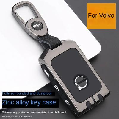 Autós, cink ötvözetből készült kulcstartó védőburkolat Volvo XC40 XC60 S90 XC90 V90 2017 2018 T5 T6 T8 távirányítós intelligens kulcsvédő táskához
