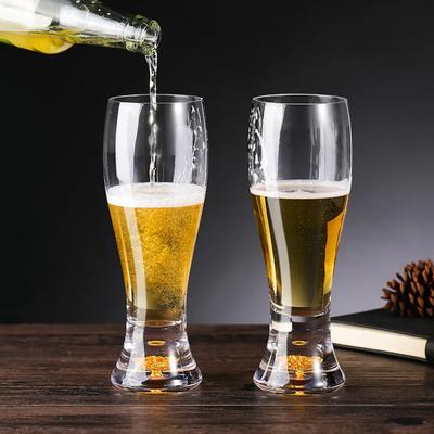 Hochwertiger langer dünner Taillen-Kristallglas-Bierbecher Hotel Haushalt Leichter Luxus Dickboden Wasserbecher Saftbecher