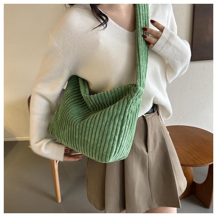 Fashionable Corduroy Tote Bag For Women Soft And Spacious Winter 2023 Shoulder Bag