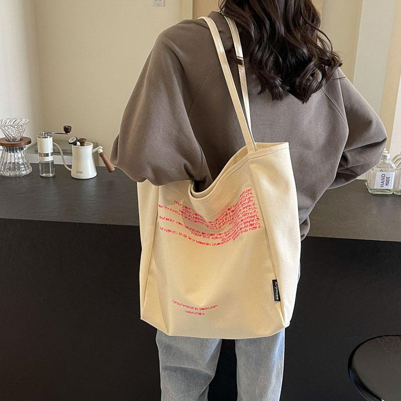 תיק קנבס קיבולת גדולה תיק מכתבים לנשים תיק כתף טוטה