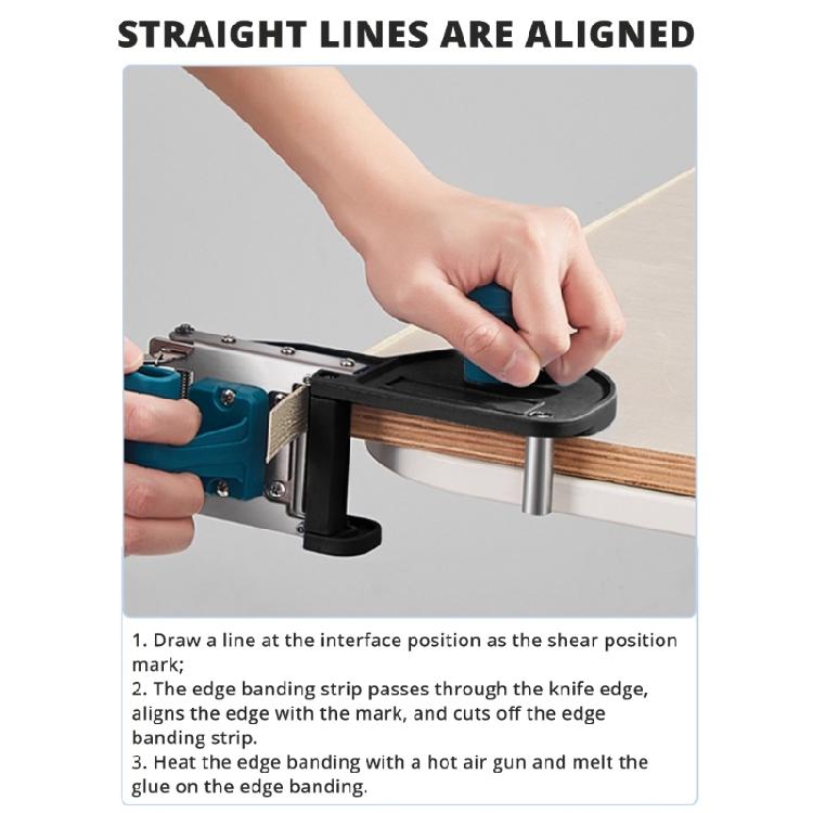 Manual Edge Banding Trimmer Machine Curved Straight Edge Bands Cutter Tool for Plastic, PVC, Plywoods Woodworking Tool