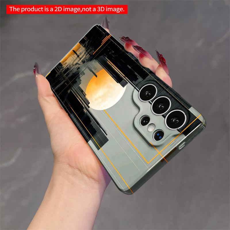 2DFlat Samsung Phone Case Urban Moonlight Cityscape Applicable To Galaxy S22 S23 S24 S25ULTRA S26 A12 A13 A14 A15 A16