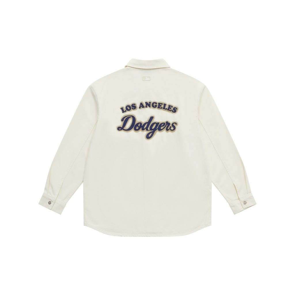 MLB Academy Style Los Angeles Dodgers SS25 Simple Solid Color Versatile Comfortable Casual Fashion Long Sleeve Shirt Unisex Shirts 3ADRV0151-07CRS