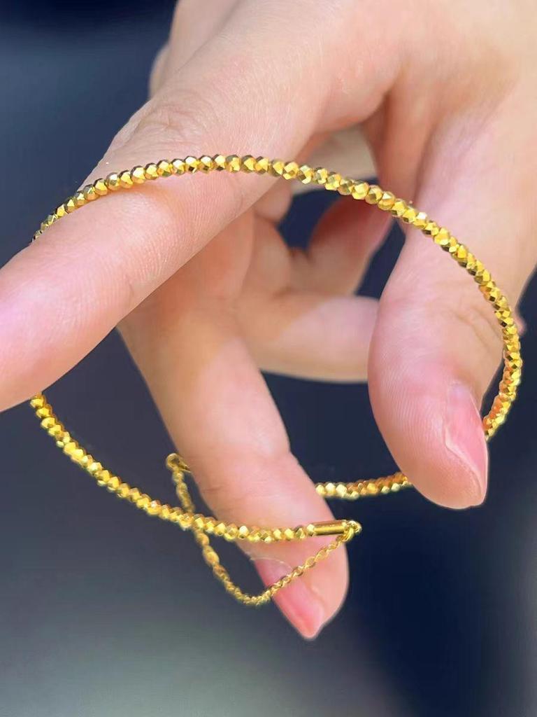 Stylish Multi-Circle Elastic Memory Bracelet In Electroplated Silver