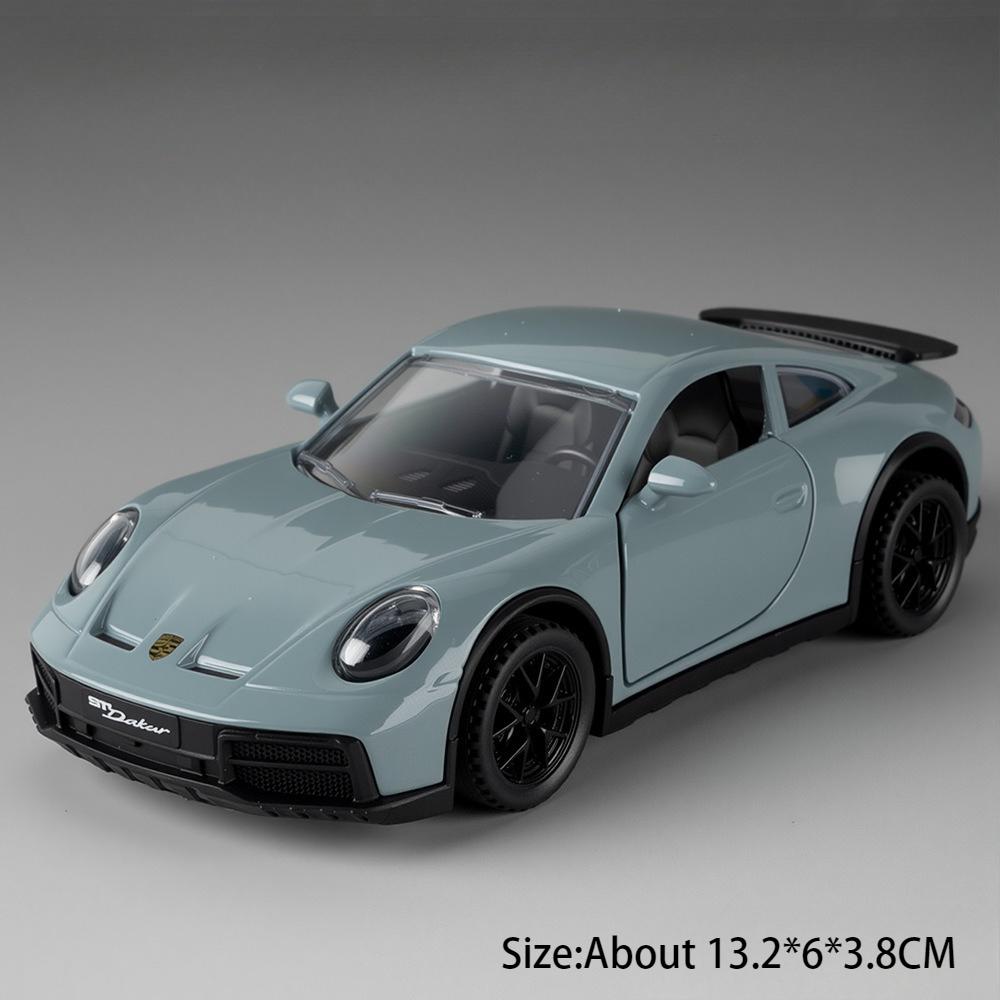 

1:32 911 Dakar Alloy Sports Car Model Diecast Toy Ornament Doors Opened Sound Light Pull Back Miniature Models Toddler Kids Gift зелёный