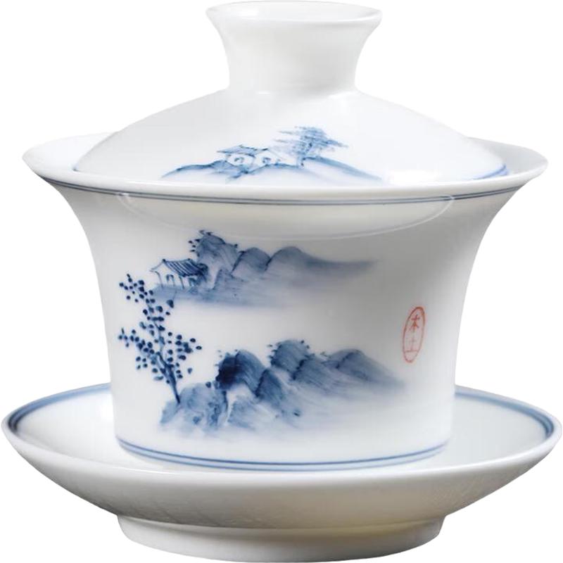 MULTIPOTENT Hand-painted Thin Porcelain SanCai Gaiwan
