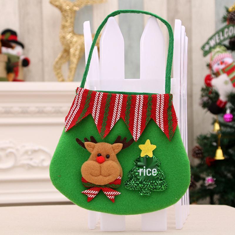 Christmas Eve Children's Apple Drawstring Gift Tote