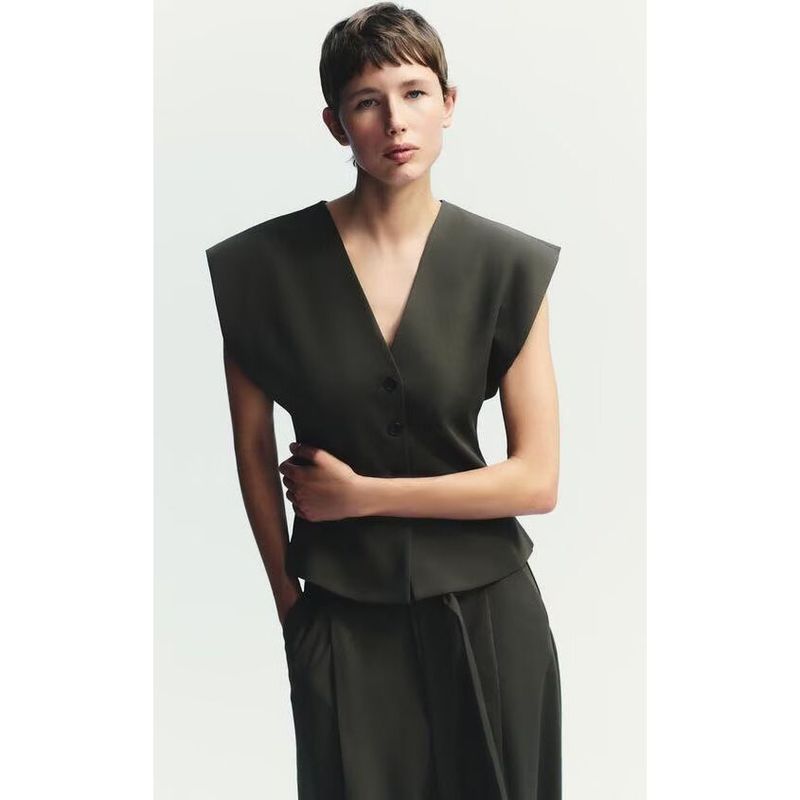 Zbzr Spring New Women clothes Western Style Fashion Thin Stripe Vest Casual Trousers 4749768 4391511