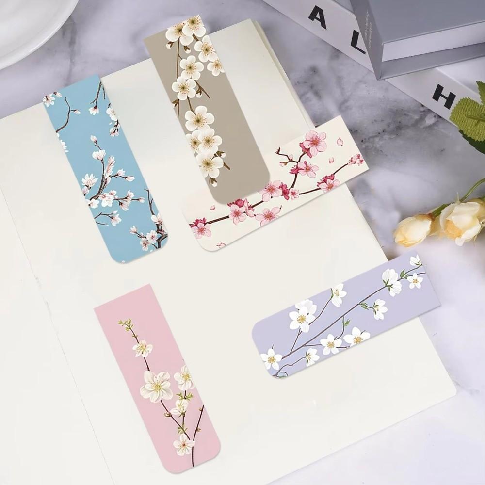5 Pcs/Set Flower Pattern Annotated Bookmarks  for Reading, Annotation, and Gift
