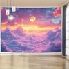 VIKAMA Dream Starry Sky Gradient Tapestry Pink Purple Orange Yellow Galaxy Stars Bedroom Bedside Living Room Decoration