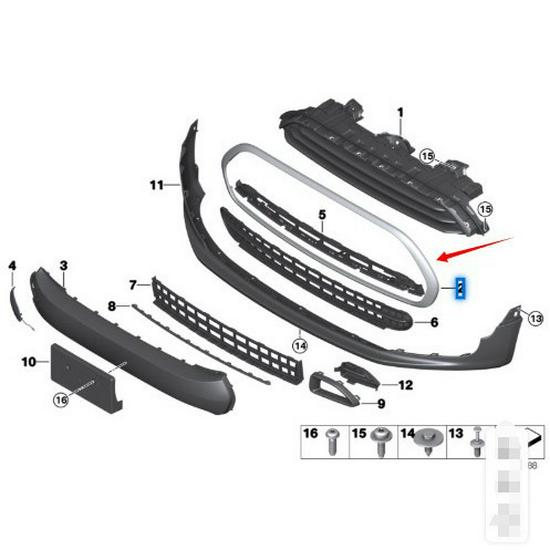 Galvanizovaná vnější mřížka pro BMW MINI Clubman F54