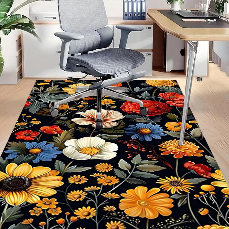 1PC Floral Pattern Extra Large Non Slip Floor carpet, Office, family, Studio Large Area Rug Indoor Rugs, Bold Statement Piece