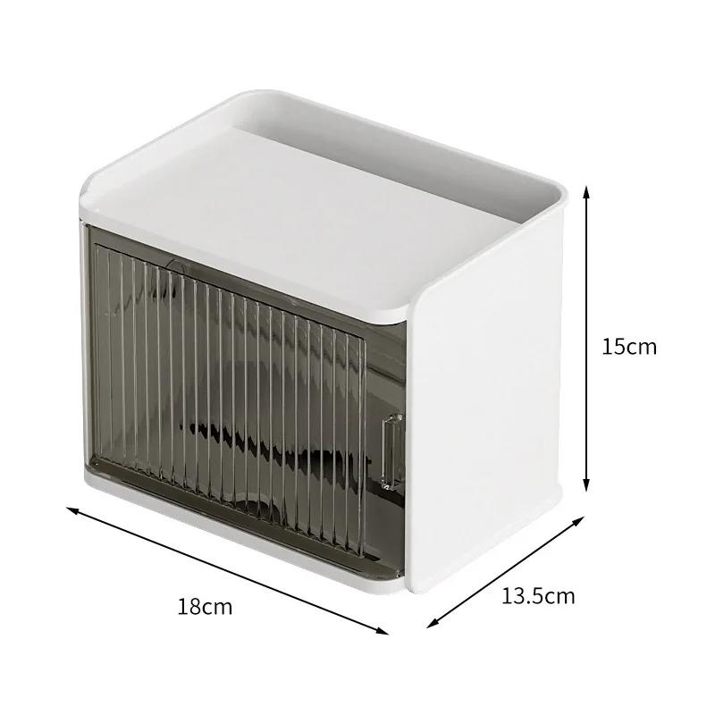 Toilet Tissue Box Wall Mounted Waterproof Nordic Perforated Paper Drawer Roll Holder Toilet Paper Holder Paper Towel Holder