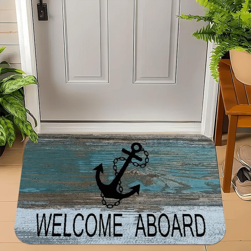 1PC Anchor Pattern Kitchen Rugs Non-Slip Home Door Mats Pop Design Bathroom Rug Bath Mat Carpet for Home Sink Laundry Decor