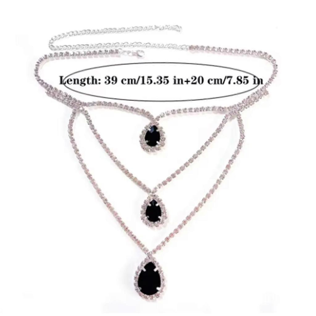 Elegant Necklace Thick Chain Necklace Crystal Water Drop Necklace Pendant Necklace Perfect for Stylish Women Present