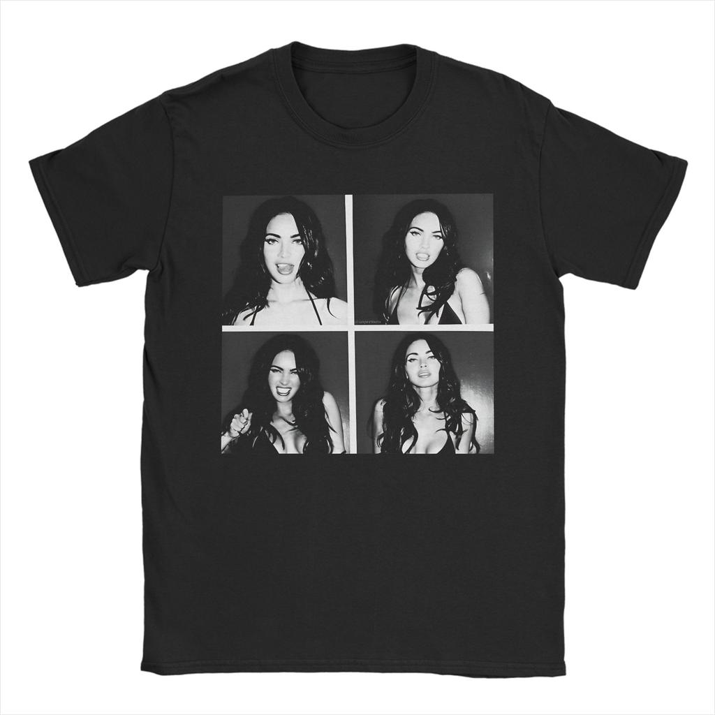 Unisex Yuvarlak Yaka %100 Pamuk Kısa Kollu Tişörtler İçin Çılgın Megan Fox Portre Tişörtleri Büyük Beden Kıyafetler