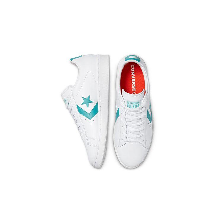 Converse Cons Pro Leather Low Top Synthetic Leather Non-Slip Wear-Resistant Low-Top Skate Shoes Unisex Sneakers White Blue 170755C