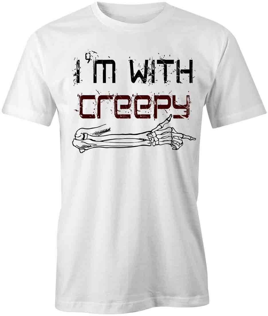 I M WITH CREEPY TShirt Tee Short-Sleeved Cotton HALLOWEEN CLOTHING S1WSA423 XXXXL