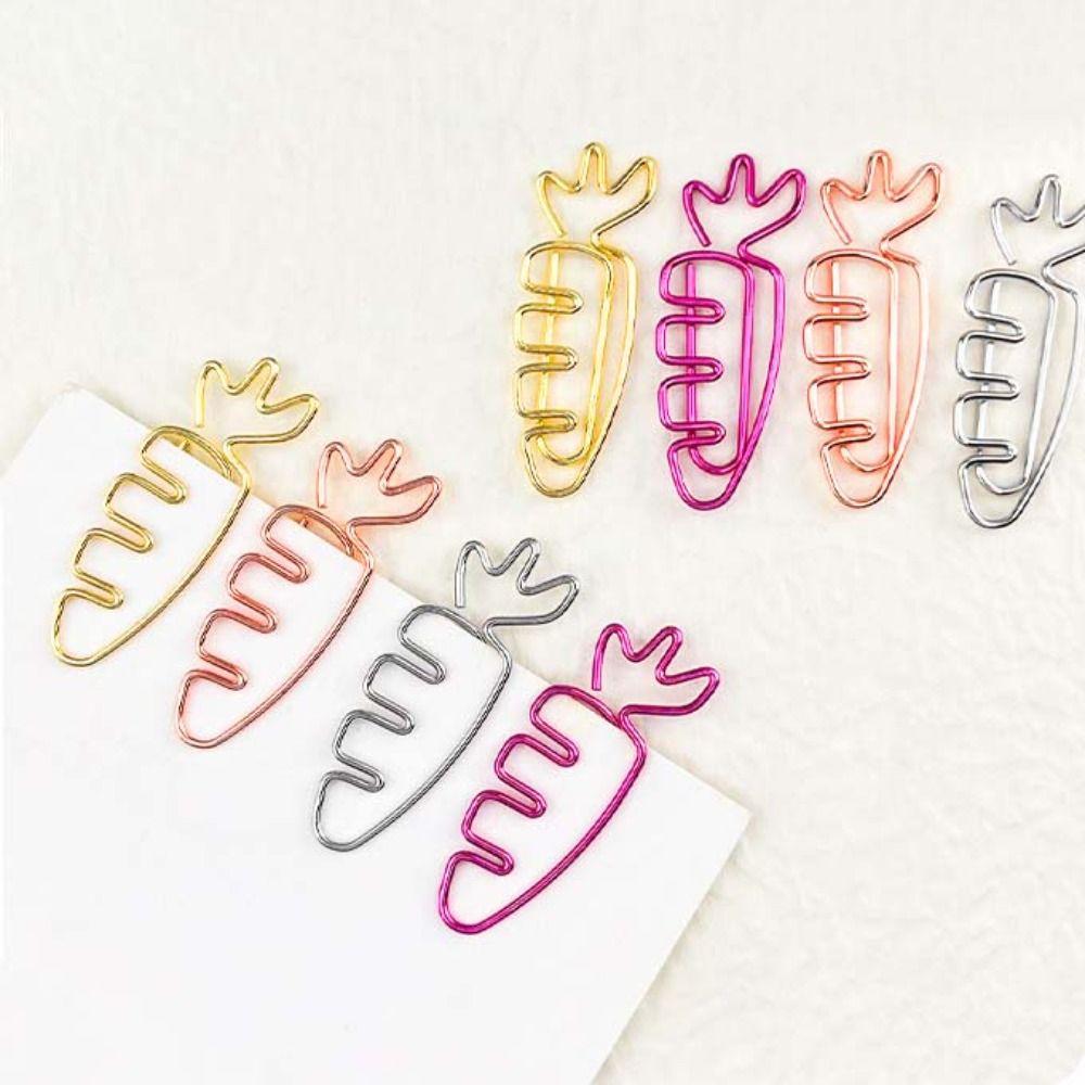 20pcs Cartoon Metal Paperclip Metal Paper Decorative Clip Students Stationery Bookmark Holder Home