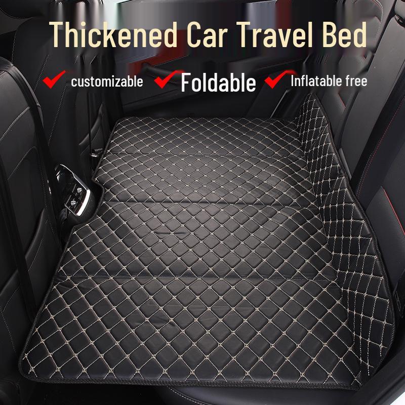 Universal Dual-Use Car Rear Seat Sleeping Pad - Self-Inflating, Foldable, Thickened for Camping and Travel
