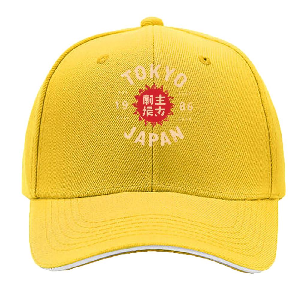 Tokyo Japan Vintage Sun Japanese Text Graphic Sandwich Baseball Cap Unisex Women Sun Cap Outdoor Workouts Hat