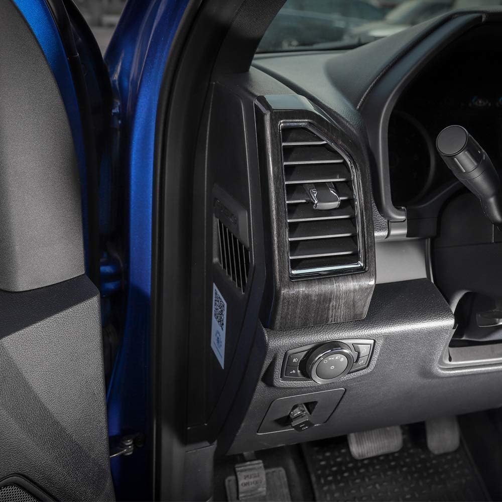

Voodonala Black Grain Side Dashboard Panel Outlet Vent Covers Trim for Ford F150 2015 2016 2017