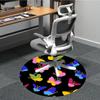 1pc Butterfly PatternChair Carpet for Office, Indoor Non-Slip Washable Polyester Fiber Carpet, Mat For Office, Machine Washable