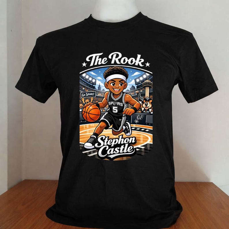 stephon castle san antonio spurs cartoon shirt black color S