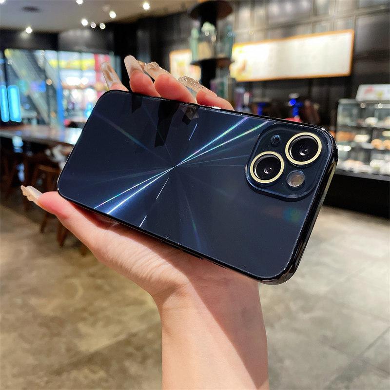 

Роскошный высококачественный гальванизированный чехол Aurora для iPhone 15 Pro Max 14 Plus 13 12 11 Pro, универсальный пленочный чехол для объектива iPhone 11