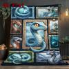 Mythical Serpent Compilation 2D Flat Pattern Flannel Blanket, High Quality All Seasons, Home Decor, Warmth and Comfort, Perfect for Christmas Gifts.