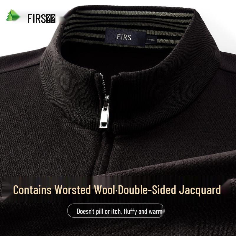 

FIRS Men s Fine Wool Blend Mock Neck Jacquard Half-Zip Pullover 2XL