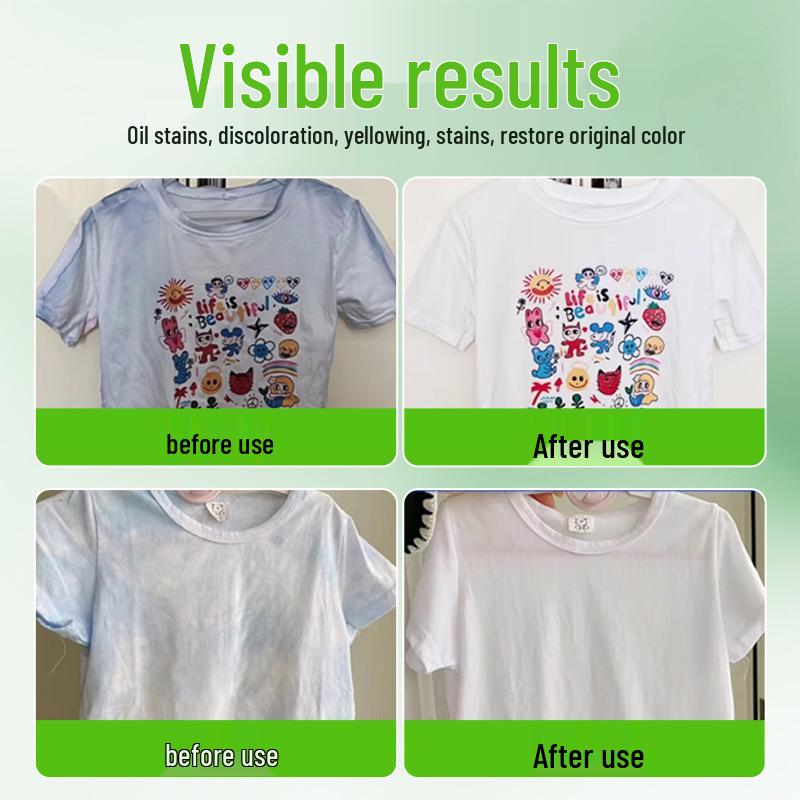 Powerful Stain and Yellowing Remover for White Clothes – Restores Brightness Without Rubbing or Bleach