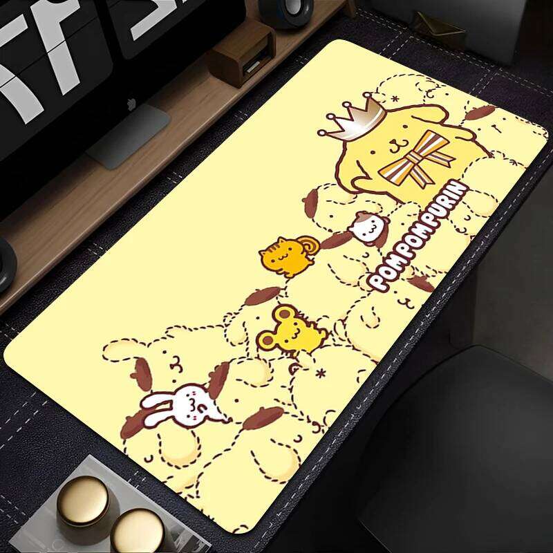 Mouse Pad Yellow Bread Dog Cartoon Mousepad PC Ppompompurin Gamer Cabinet Keyboard Rug Laptop Anime Kawaii XXL Desk Mat