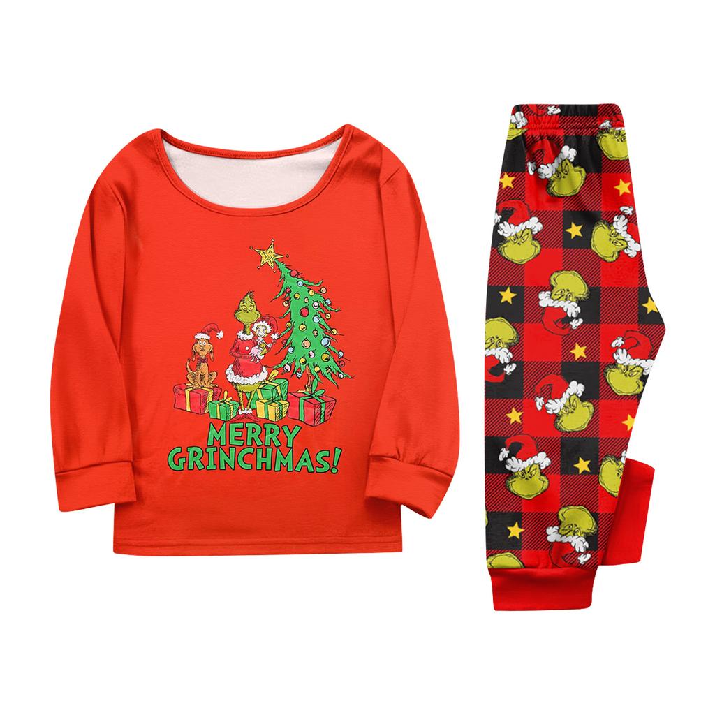 Pyjamas Mignons Ensemble Familial Imprimé, Vêtements d'Intérieur, Ensemble Familial Haut à Manches Longues et Pantalon