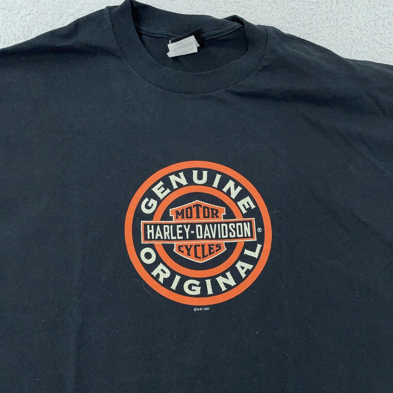 Vintage Harley-Davidson Shirt Mens XL Black Genuine Original Graphic Tee 90s M
