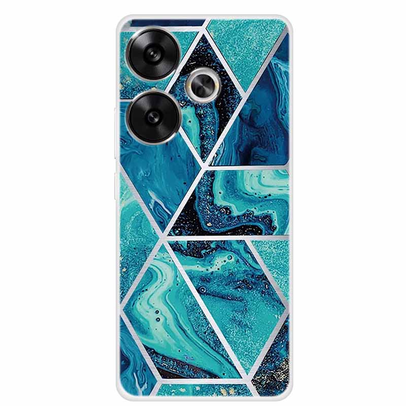 Marble Soft Phone Case For Poco F6 Transparent Case Silicone TPU Cover Funda Para Shield Clear Case for Xiaomi Poco F6 F 6 Pro