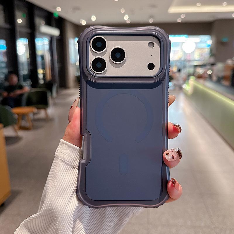 For IP17promax Magnetic Waist Beautiful Solid Color Skin Feel TPU Three-in-one Mobile Phone Case for Apple 17 Mobile Phone Case