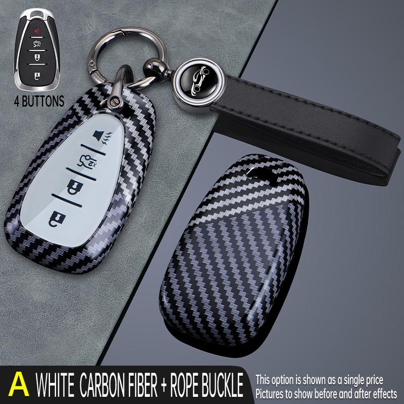 Copritasto in Fibra di Carbonio Custodia Guscio per Chiave Auto Chevrolet Onix Equino Cruze Spark Sonic Camaro Volt Bolt Malibu Blazer Traverse
