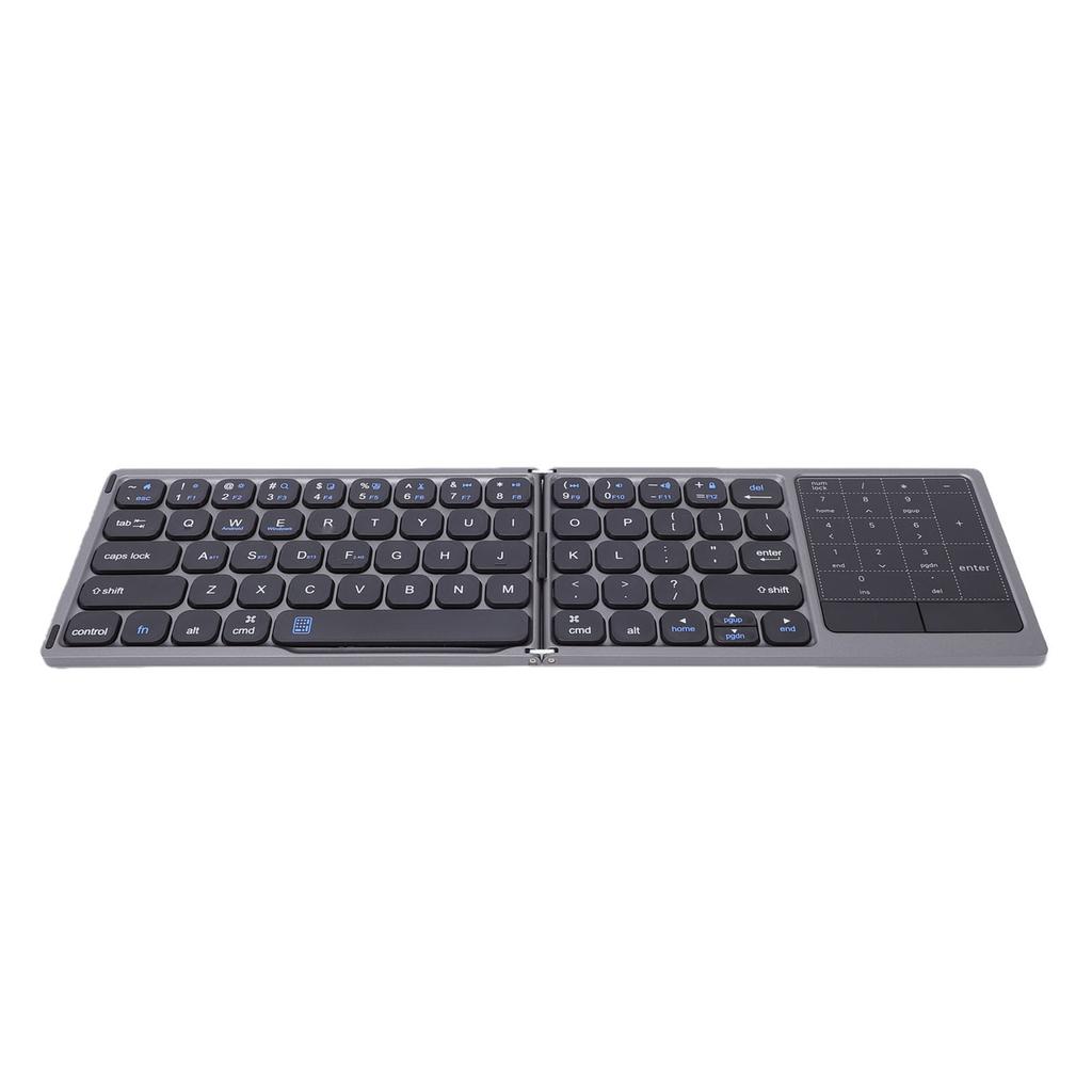 Foldable Bluetooth Keyboard 2.4G Wireless Keyboard with 2 in 1 Numeric Keypad and Touchpad for Tablets Phones Multi